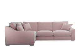 The Lounge Co. - Isobel Small Fabric Left Hand Facing Corner Fibre Fill Sofa - Cotton Candy with Chrome Feet