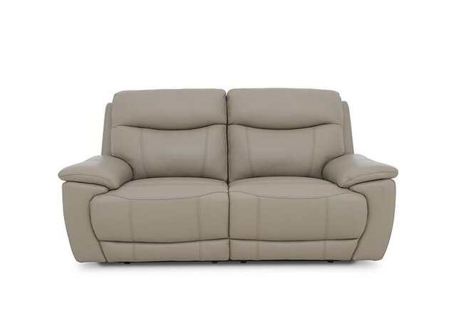 Sloane Leather 3 Seater Power Recliner Sofa with Power Headrests - Oyster - Sofas and Armchairs - In Time for Christmas