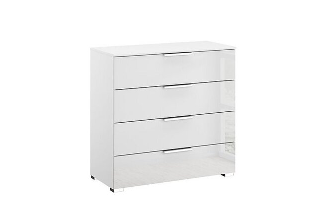 Rauch - Formes Glass 4 Drawer Wide Chest - White/White Front