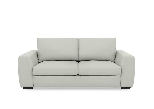 Dinky Leather 3 Seater Sofa - Light Grey