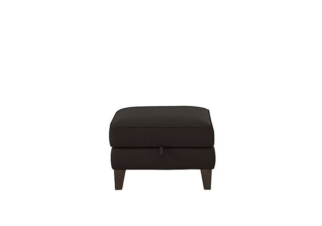 Ideal Home - Brondby Leather Storage Footstool - Dark Chocolate