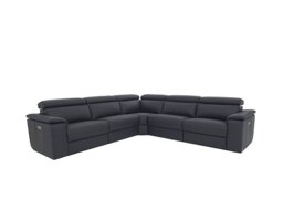 Nicoletti - Davide Large Leather Corner Power Recliner Sofa - Torello Blu