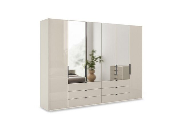 Wiemann - Amara 300cm 6 Door Combi Wardrobe with 4 Mirror Doors, 2 Glass Doors and 6 Glass Drawers