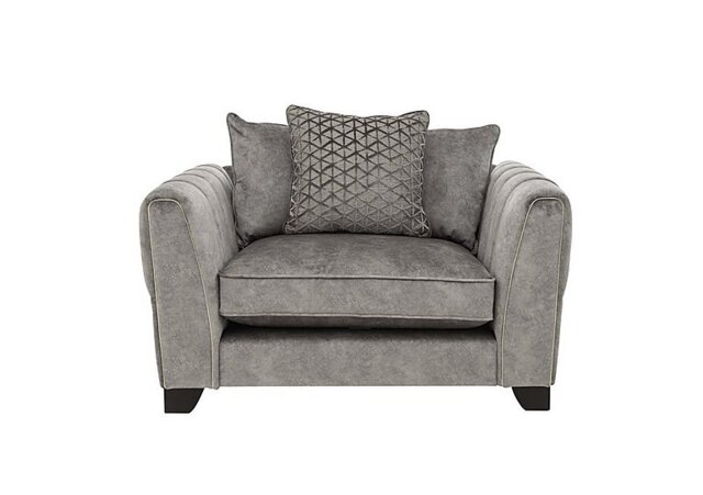 Mariah Scatter Back Fabric Snuggler Chair - Dapple Silver