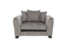 Mariah Scatter Back Fabric Snuggler Chair - Dapple Silver