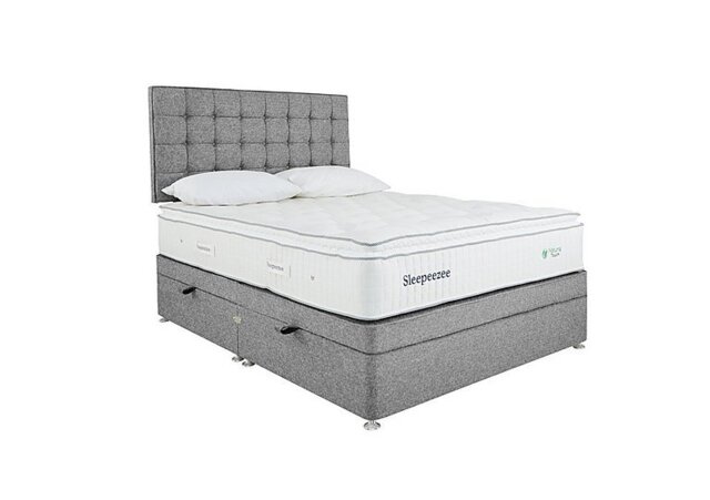 Sleepeezee - Natural Touch 2000 Pillowtop Side Ottoman Divan Set - Small Double - Tweed Grey