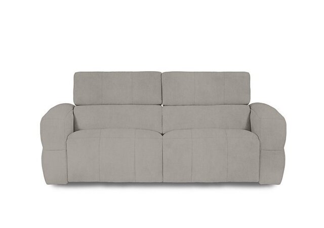 Cube Fabric 3 Seater Power Recliner Sofa with Power Headrests - Opulence Silver
