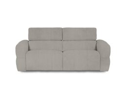 Cube Fabric 3 Seater Power Recliner Sofa with Power Headrests - Opulence Silver