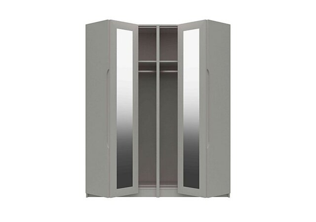 London Bedrooms - St Pancras 4 Door Bifold Wardrobe - Light Grey