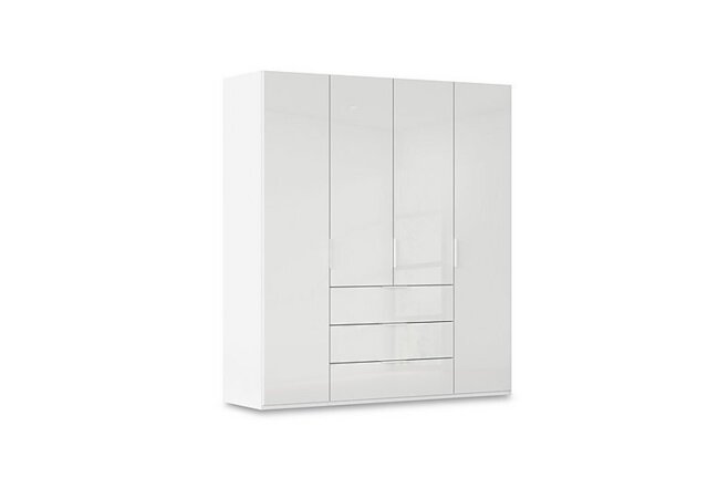 Rauch - Haven 201cm 4 Door Combi Wardrobe with Glass Doors - Alpine White