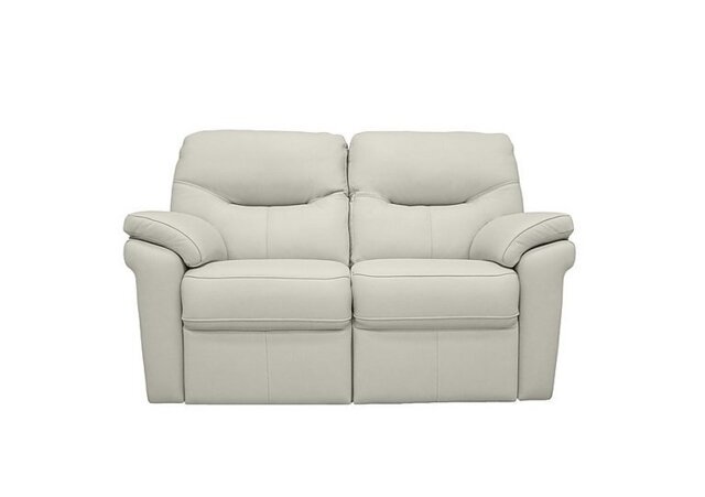 G Plan - Seattle 2 Seater Leather Sofa - No Recliner - Cambridge Chalk