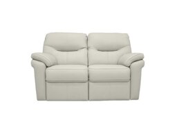 G Plan - Seattle 2 Seater Leather Sofa - No Recliner - Cambridge Chalk