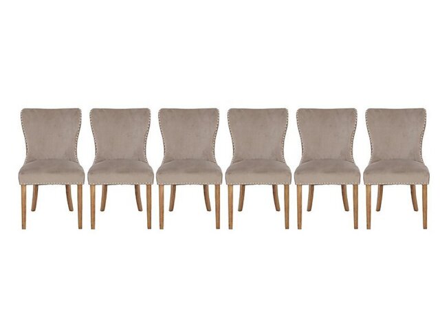 Chennai Set of 6 Luxe Dining Chairs - Taupe