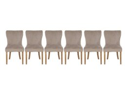 Chennai Set of 6 Luxe Dining Chairs - Taupe