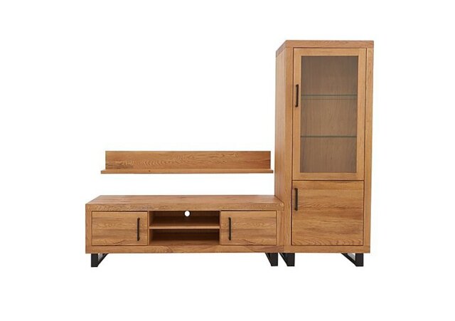 Bodahl - Terra Small Media Set with TV Unit, Small Right Hand Display Cabinet and 150cm Wall Shelf - Oil - Living Room Furniture - In Time for Christmas
