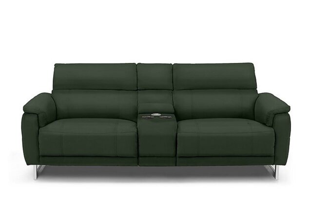 Moet 3 Seater Leather Power Recliner Sofa with Telescopic Headrests and Smart Console - Oslo Pine