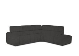 Cube Fabric Power Recliner Right Hand Facing Chaise End Sofa with Power Headrest - Opulence Granite