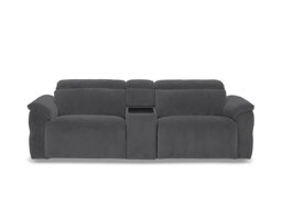 Dolomite 3 Seater Fabric Power Recliner Sofa with Power Headrests and Console - Manhattan Charcoal