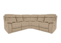 World of Leather - Moreno Leather Manual Recliner Corner Sofa - Nude