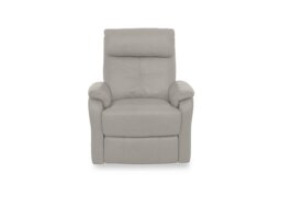 World of Leather - Compact Collection Titch Leather Power Recliner Chair - Silver Grey