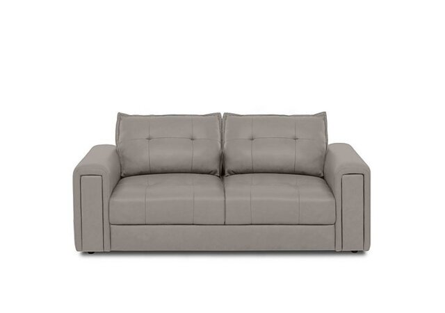 Goliath 2 Seater Leather Sofa with Storage Drawers - Lead Grey