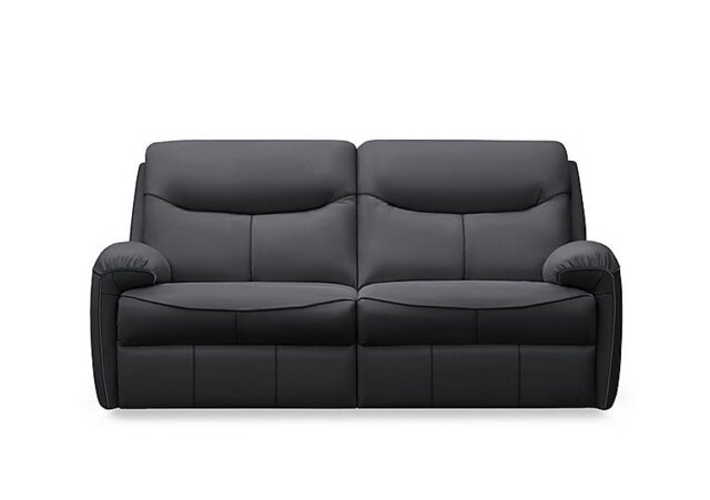 G Plan - Amesbury Leather 3 Seater Sofa with Manual Recliner - Cambridge Petrol Blue
