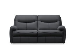G Plan - Amesbury Leather 3 Seater Sofa with Manual Recliner - Cambridge Petrol Blue