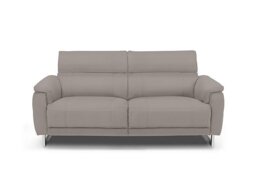 Moet 3 Seater Leather Power Recliner Sofa with Telescopic Headrests - Lead Grey
