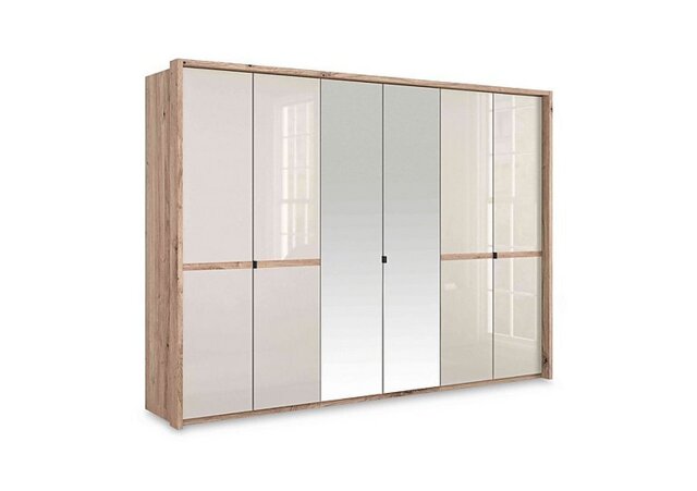 Wiemann - Hong Kong 6 Door Hinged Wardrobe with 4 Glass Doors and 2 Mirror Doors