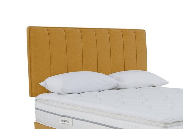 Sleepeezee - Daniel Strutted Headboard - Double - Tweed Mustard