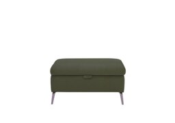 Jude Leather Storage Footstool - Oslo Pine