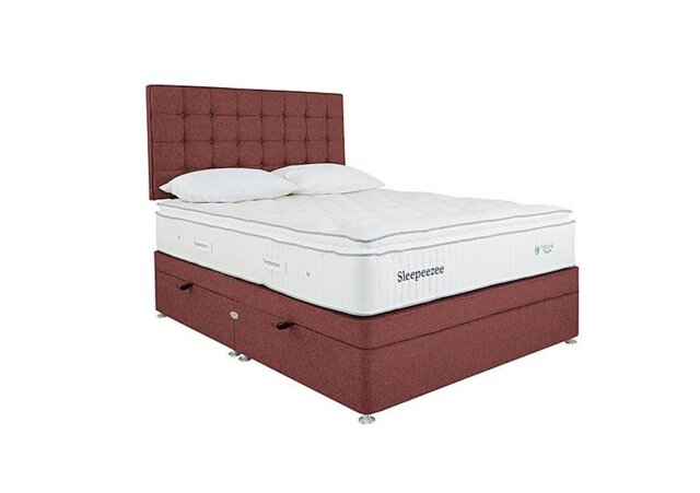 Sleepeezee - Natural Touch 2000 Pillowtop Side Ottoman Divan Set - Double - Tweed Rose