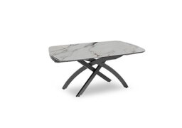 Rafa Draw Leaf Extending Dining Table - 160-cm - Fiorentino Marble - In Time for Christmas