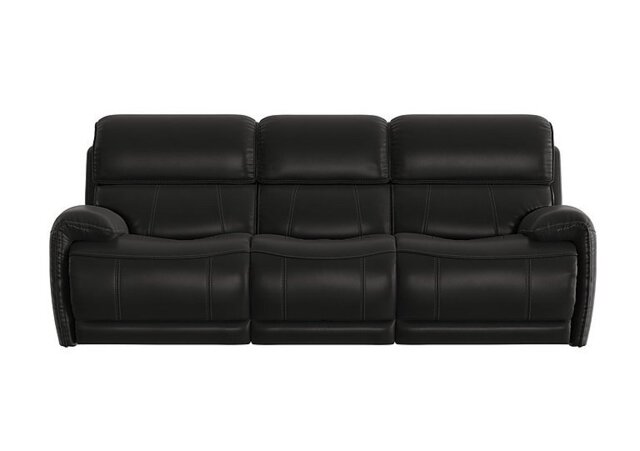 World of Leather - Link 3 Seater NC Leather Power Recliner Sofa with Power Headrests - Black