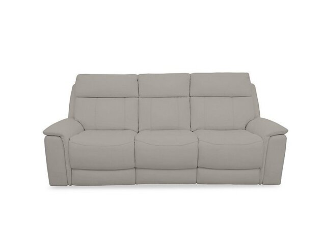 Comfort Story - Chill BV Leather 3 Seater Power Recliner Sofa with Bluetooth and Drop Down Console - Silver Grey