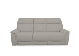 Comfort Story - Chill BV Leather 3 Seater Power Recliner Sofa with Bluetooth and Drop Down Console - Silver Grey