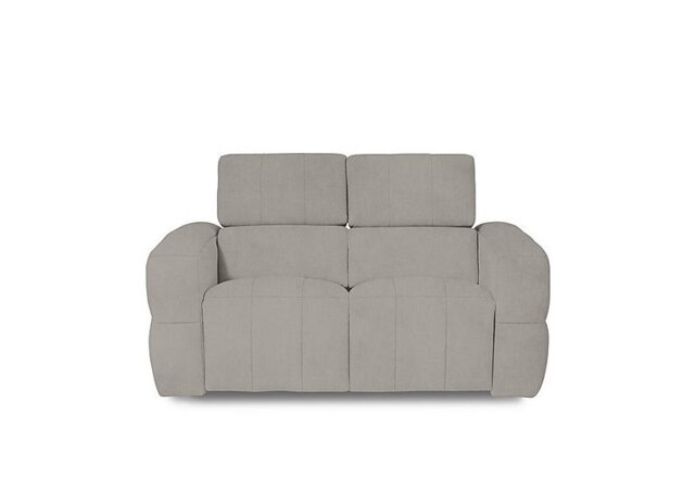 Cube Fabric 2 Seater Power Recliner Sofa with Power Headrests - Opulence Silver