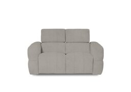 Cube Fabric 2 Seater Power Recliner Sofa with Power Headrests - Opulence Silver
