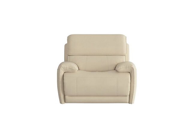 World of Leather - Link Leather Power Recliner Armchair with Power Headrest - BV Bisque