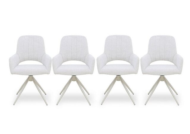 Pebble Set of 4 Swivel Dining Arm Chairs