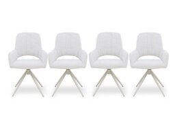Pebble Set of 4 Swivel Dining Arm Chairs