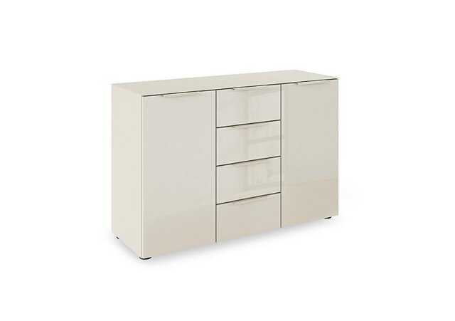 Rauch - Haven 4 Drawer 2 Door Glass Chest with Glass Top and Front