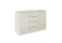 Rauch - Haven 4 Drawer 2 Door Glass Chest with Glass Top and Front