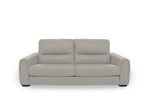 World of Leather - Flex BV Leather 3 Seater Sofa - Silver Grey