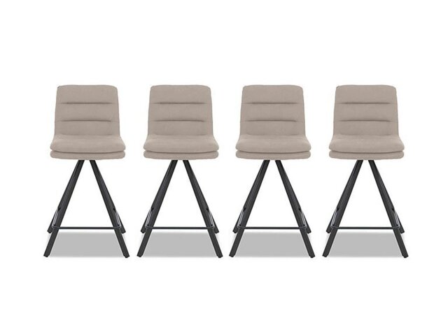 Njord Set of 4 Fabric Swivel Bar Stools