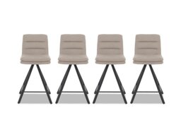 Njord Set of 4 Fabric Swivel Bar Stools