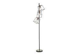 Tower 3 Light Floor Lamp - Black