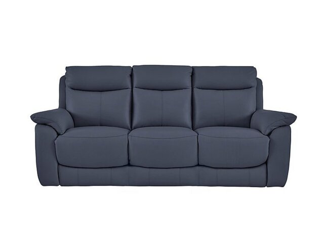 World of Leather - Echo 3 Seater Leather Sofa - BV Ocean Blue - Sofas and Armchairs