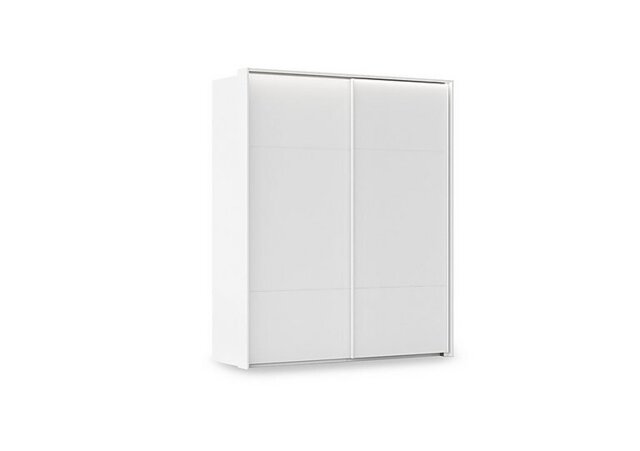 Rauch - Haven 190cm 2 Door Slider Wardrobe with Décor Doors and Lights - Alpine White