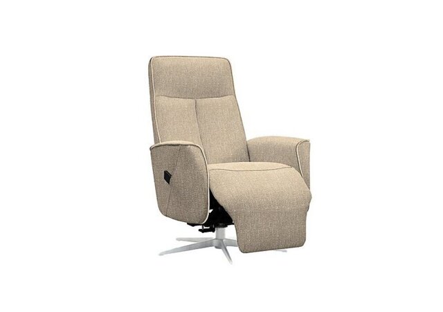 G Plan - Maribo Fabric Lift and Rise Power Recliner Chair with Power Headrest and Chrome Base - Libby Sand